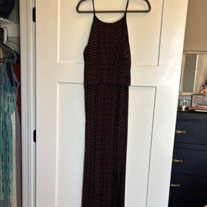 Maurices Brown and Black Halter Maxi Sundress